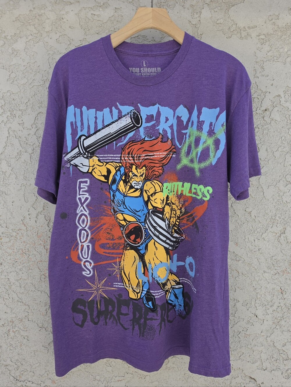 Super Fresh Clothes Thundercats Lion- O Purple Graphic Shirt Size L Limited ED